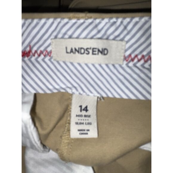 Lands In Pants Women 14 khaki 34X31 Stretch Pockets Cotton Blend - Picture 8 of 10